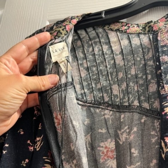 Rebecca Taylor La Vie- Black Combo Print Mix Short Dress - Picture 8 of 9